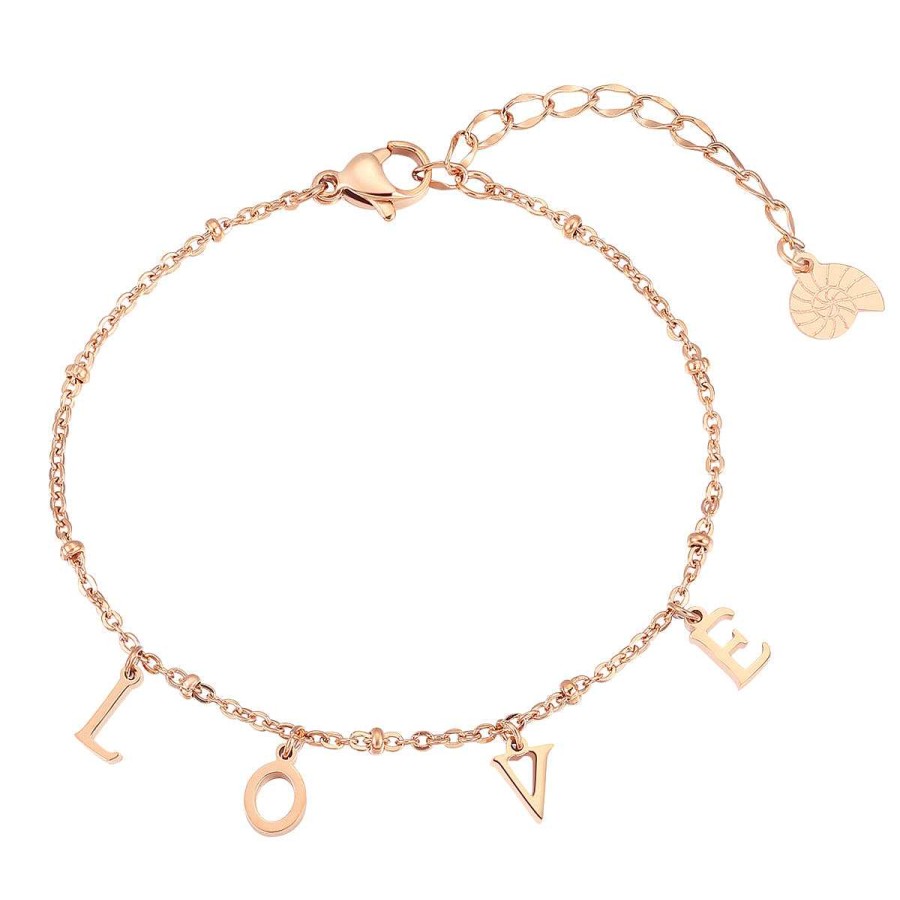 Armb Nder Hey Happiness | Love Charm Armband In Rosegold Rose Gold