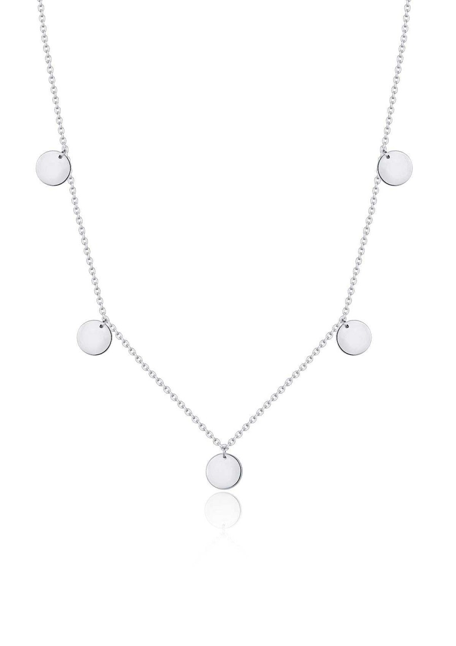 Ketten Hey Happiness | Kette Mit Pl Ttchen "Happiness" In Silberfarbe Silver