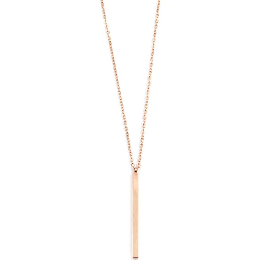 Ketten Hey Happiness | Lange Kette Mit Stab Anh Nger In Rosegold Rose Gold