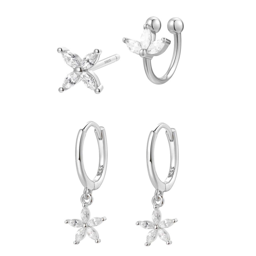 Layering Schmuck Hey Happiness | Bl Ten Ohrringe Set Sterlingsilber Silver