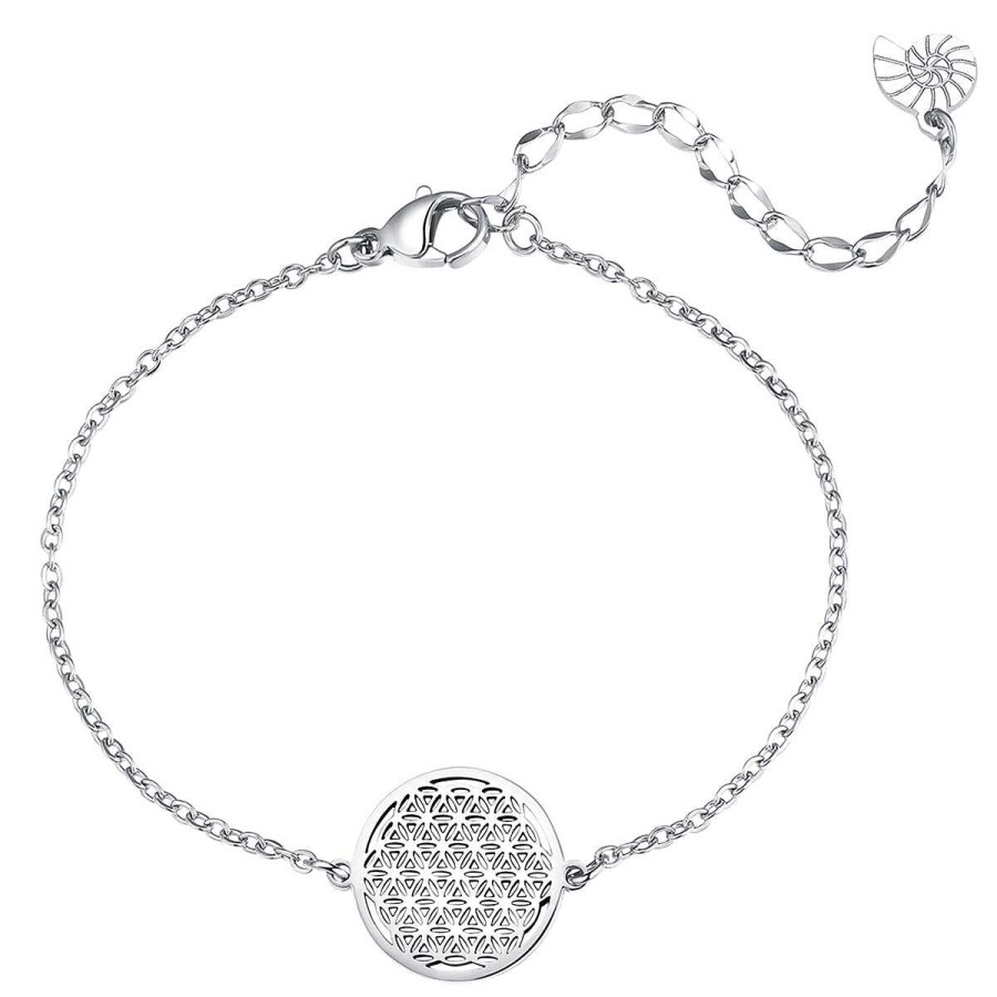 Armb Nder Hey Happiness | Armband Blume Des Lebens Silber Silver