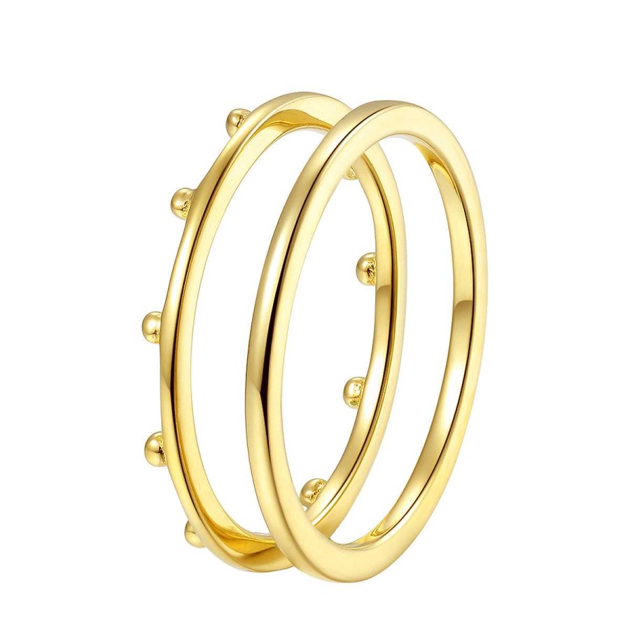 Ringe Hey Happiness | Halo K Gelchen Ring Set Sterlingsilber In Gold