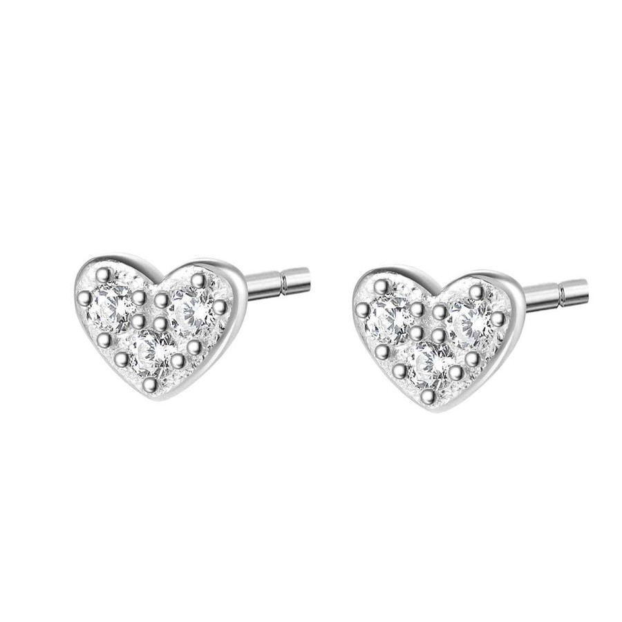 Ohrringe Hey Happiness | Herz Ohrstecker Sterlingsilber Silver