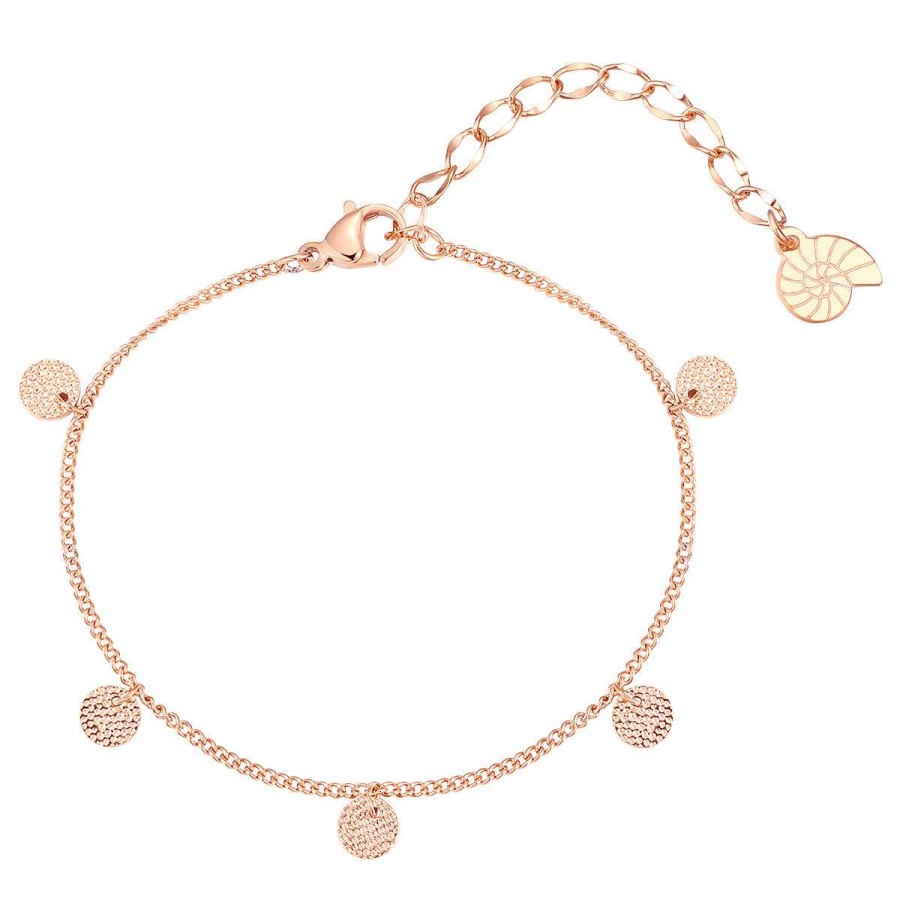 Armb Nder Hey Happiness | Armband Strukturierte Pl Ttchen Anh Nger In Rosegold Rose Gold