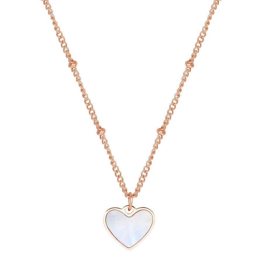 Ketten Hey Happiness | Muschelschale Herz Kette In Rosegold Rose Gold