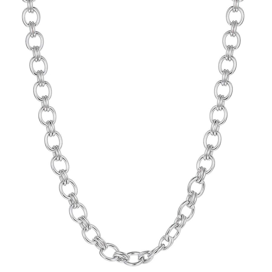 Ketten Hey Happiness | Chunky Chain Rundankerkette In Silber Silver