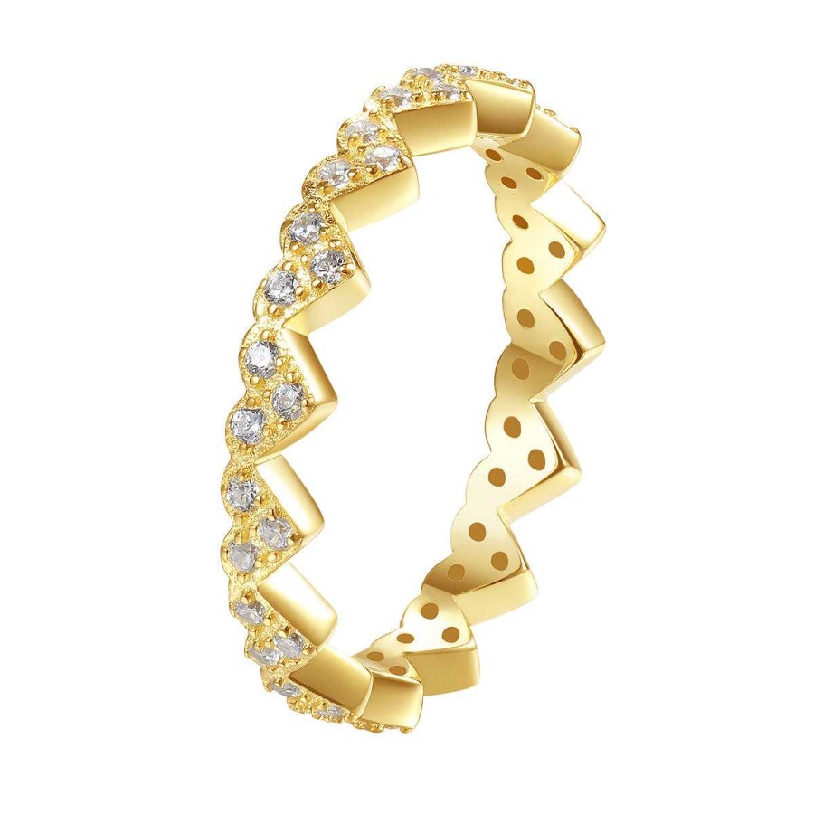 Ringe Hey Happiness | Herzchen Ring Sterlingsilber In Gold