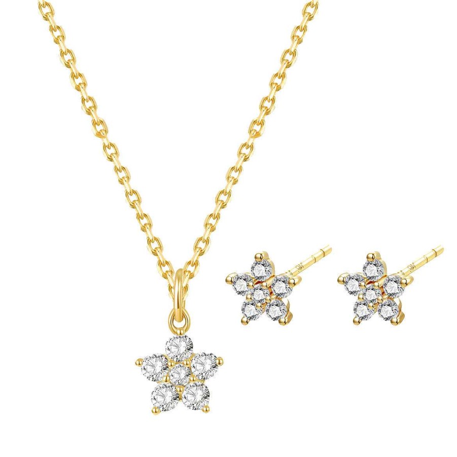 Ketten Hey Happiness | 375 Schmuckset Blume Gold