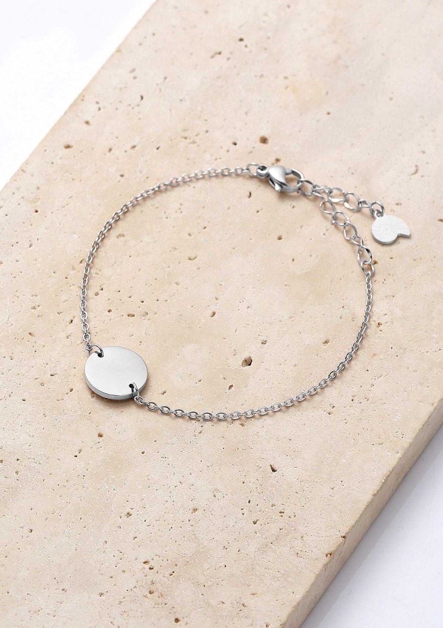 Armb Nder Hey Happiness | Armband Mit Kreis In Silberfarbe Silver