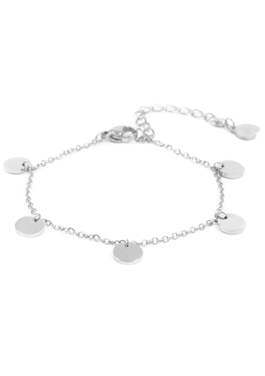 Armb Nder Hey Happiness | Armband Mit Mehreren Pl Ttchen In Silberfarbe Silver