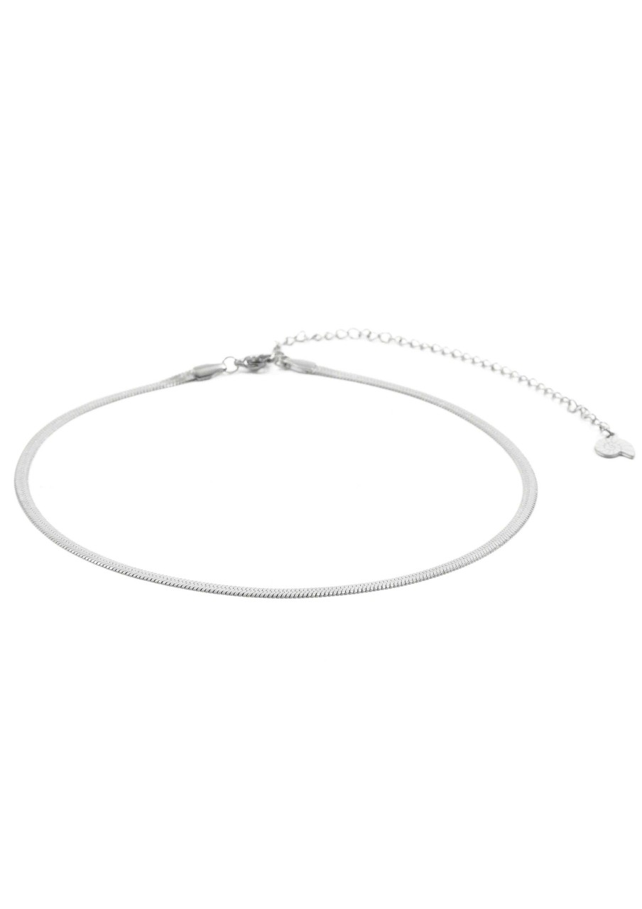 Ketten Hey Happiness | Choker Schlangenkette Silber Silver