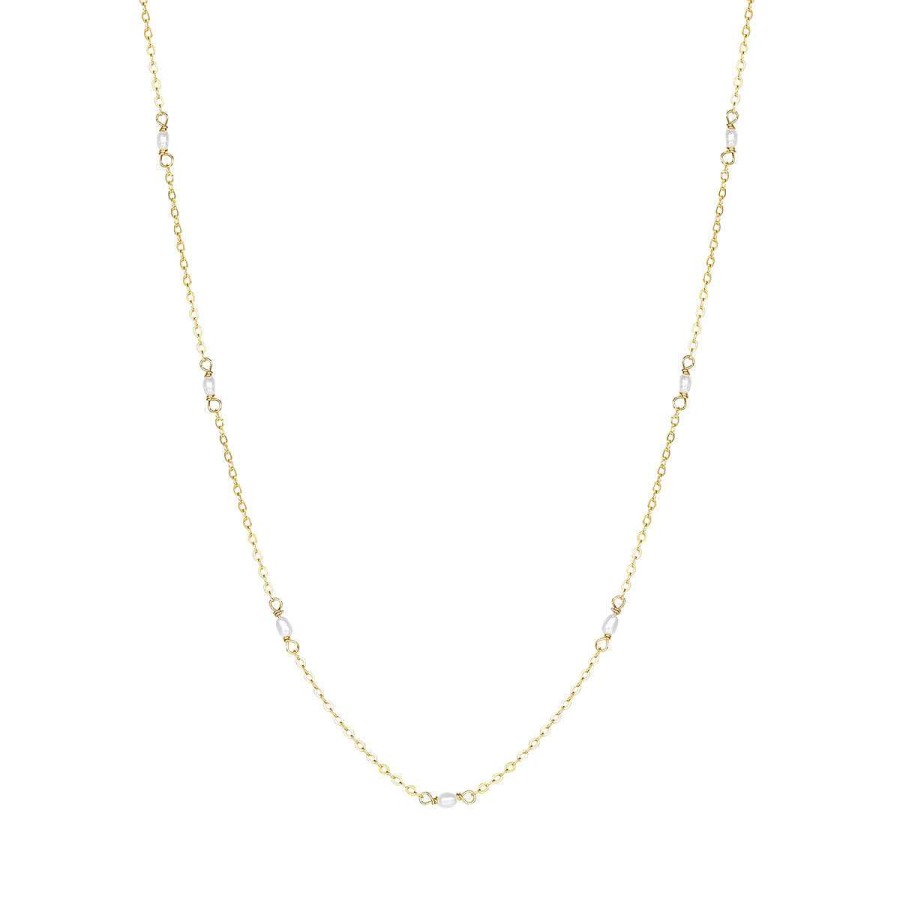 Ketten Hey Happiness | Kette Perlen Sterlingsilber In Gold