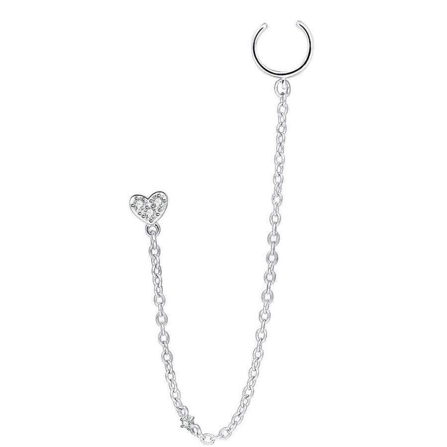 Ohrringe Hey Happiness | Herz Ear Cuff Sterlingsilber Silver