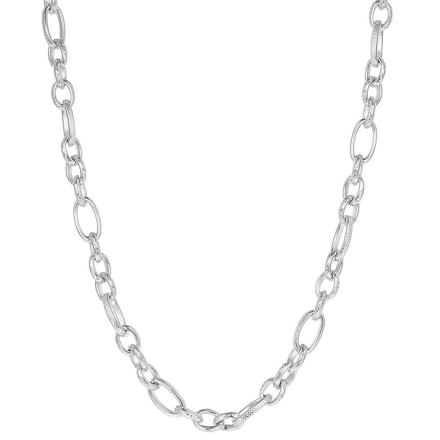 Ketten Hey Happiness | Chunky Oval Figarokette In Silber Silver