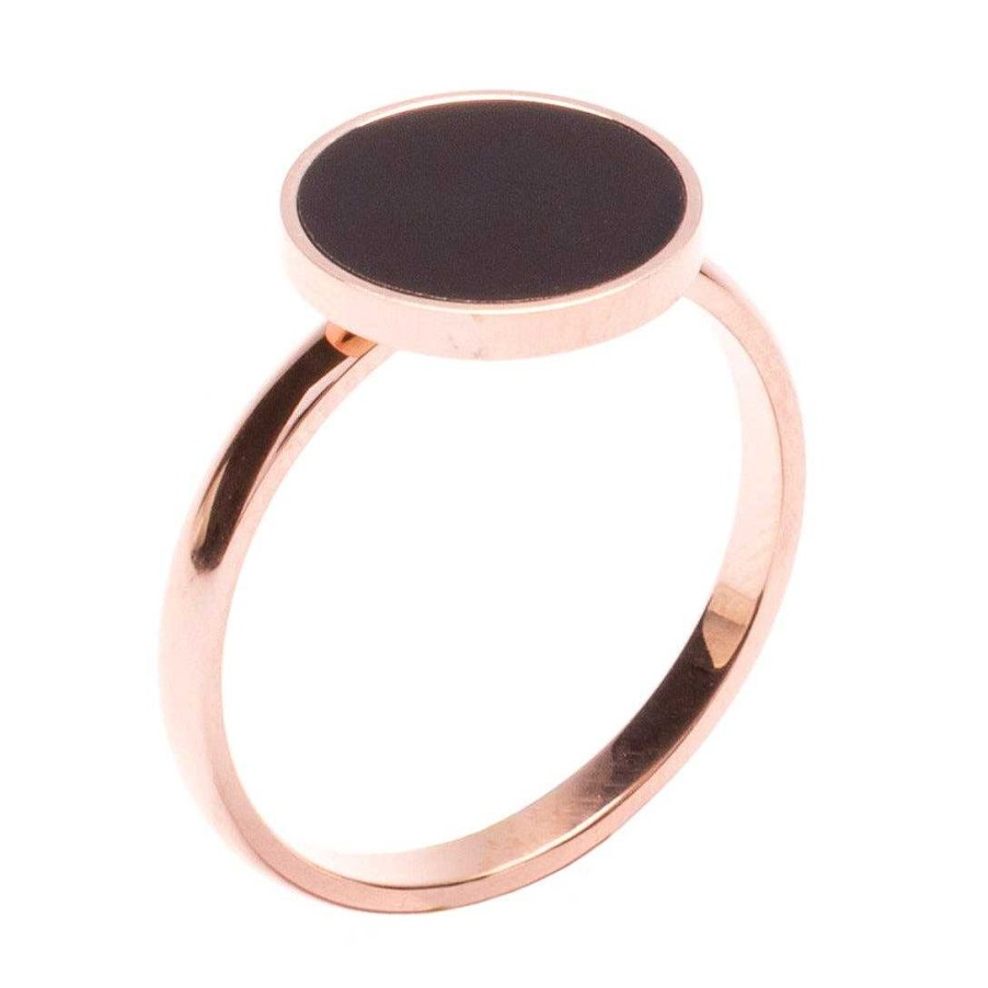 Ringe Hey Happiness | Minimalist Ring Mit Kreis Black