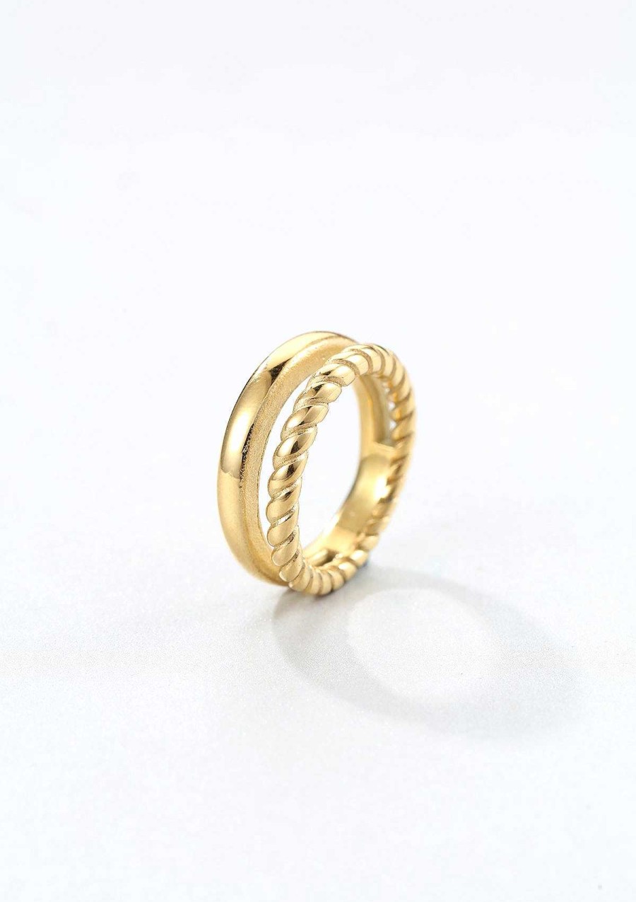 Ringe Hey Happiness | Zweireihiger Ring In Gold