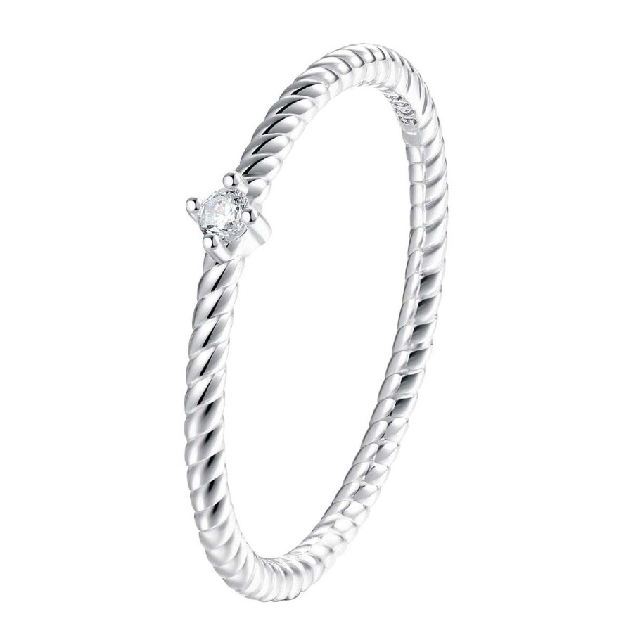 Ringe Hey Happiness | Zirkonia Kordelring Sterlingsilber Silver