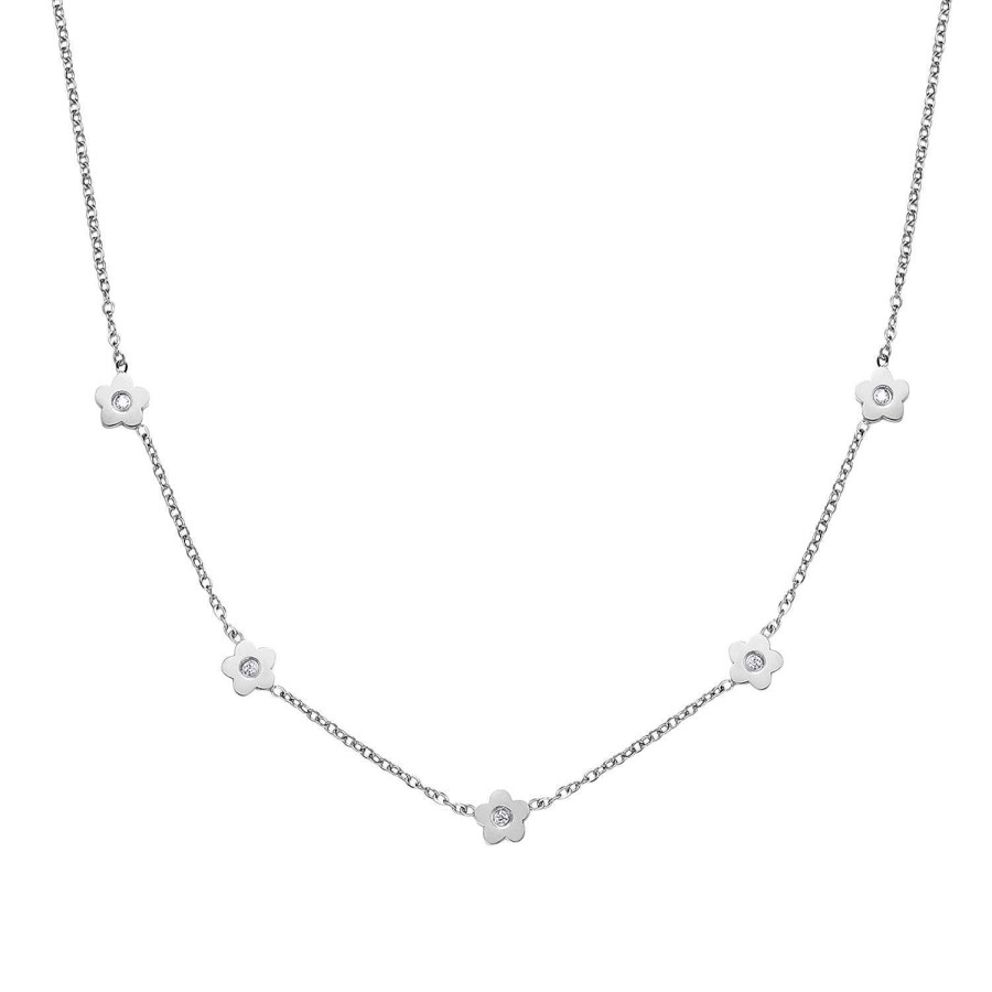 Ketten Hey Happiness | Zierliche Blume Charm Kette In Silber Silver