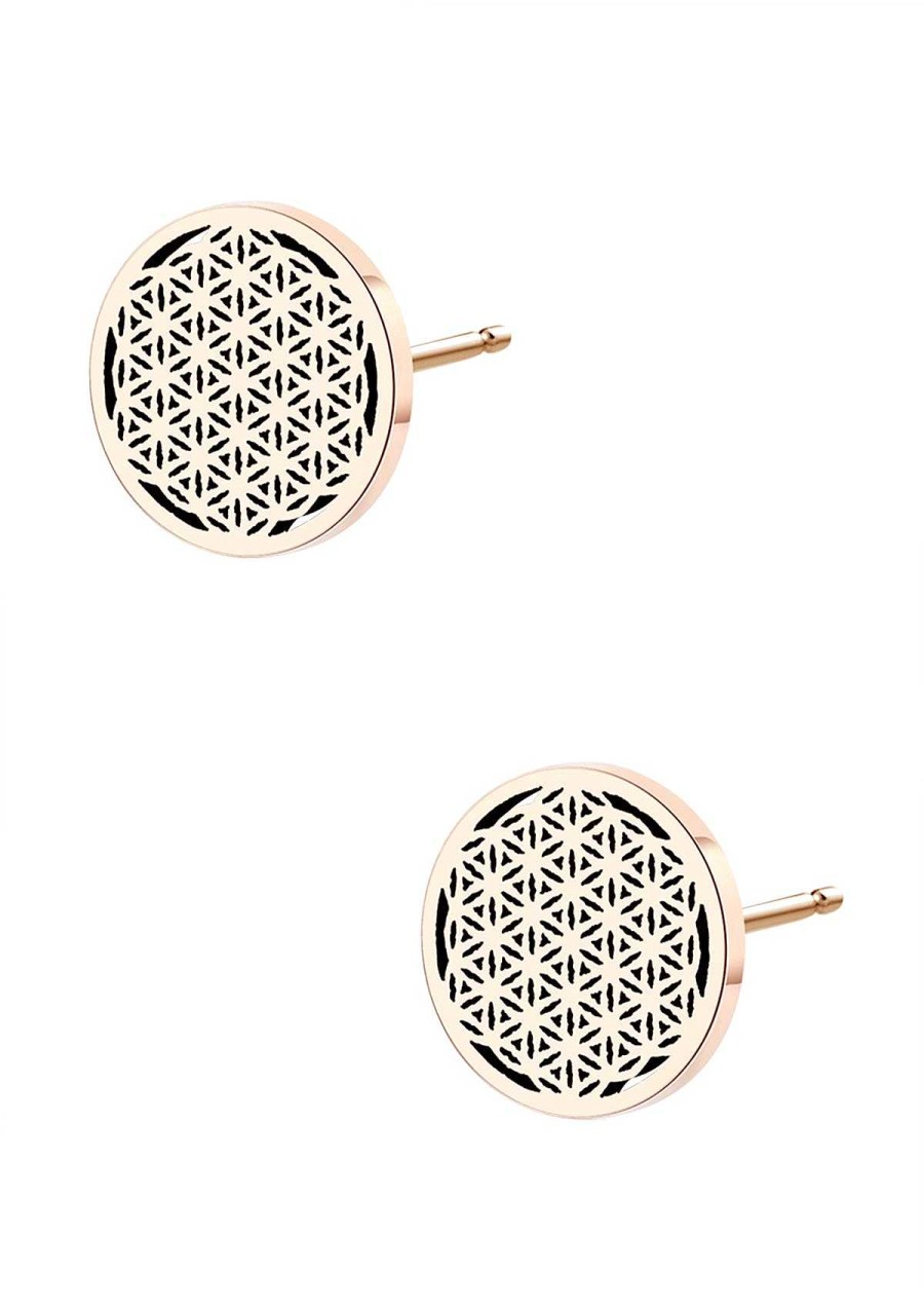 Ohrringe Hey Happiness | Ohrstecker Blume Des Lebens Rosegold Rose Gold