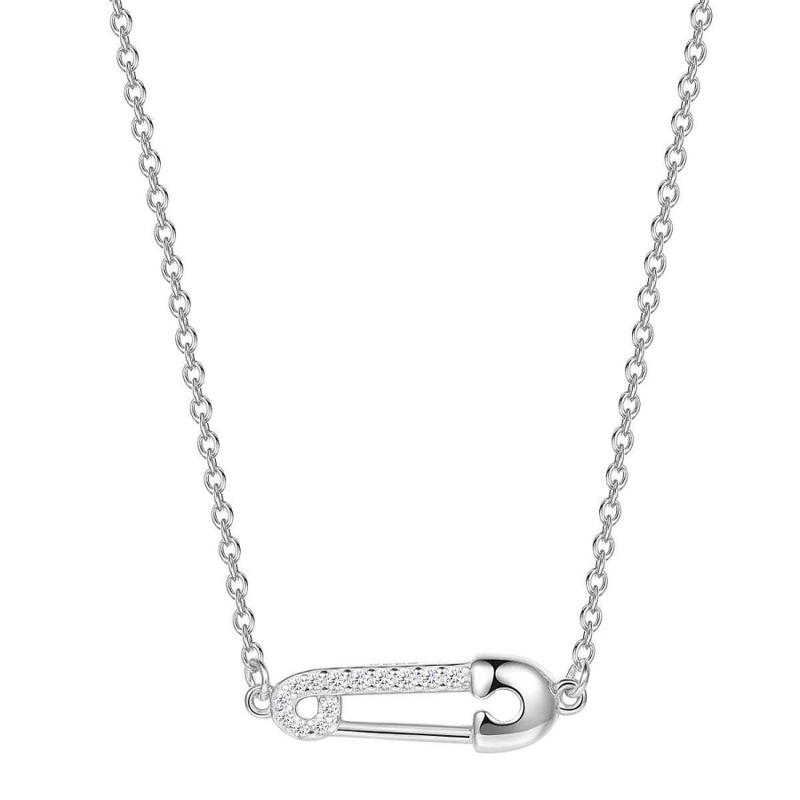 Ketten Hey Happiness | Sicherheitsnadel Kette Sterlingsilber Silver