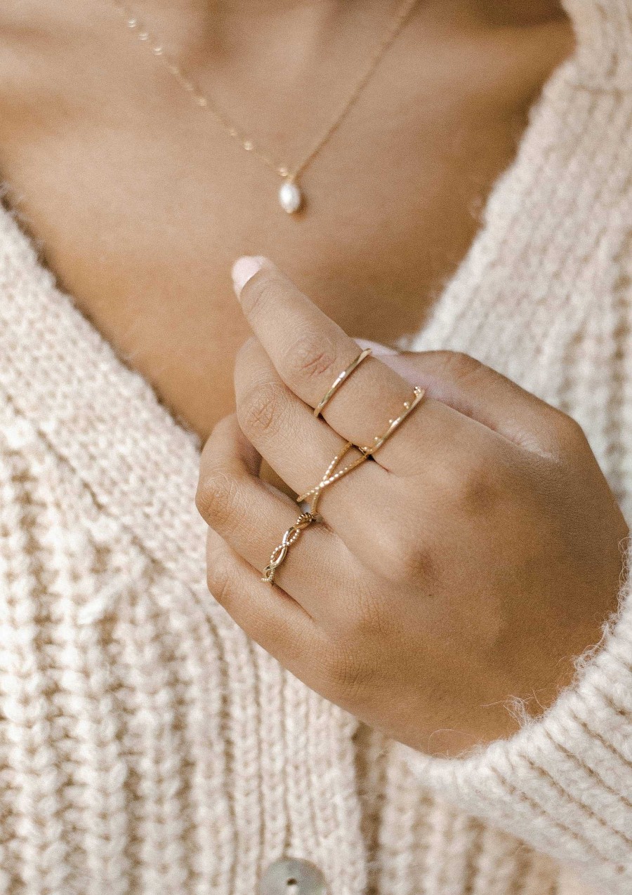 Ringe Hey Happiness | Halo K Gelchen Ring Set Sterlingsilber In Gold