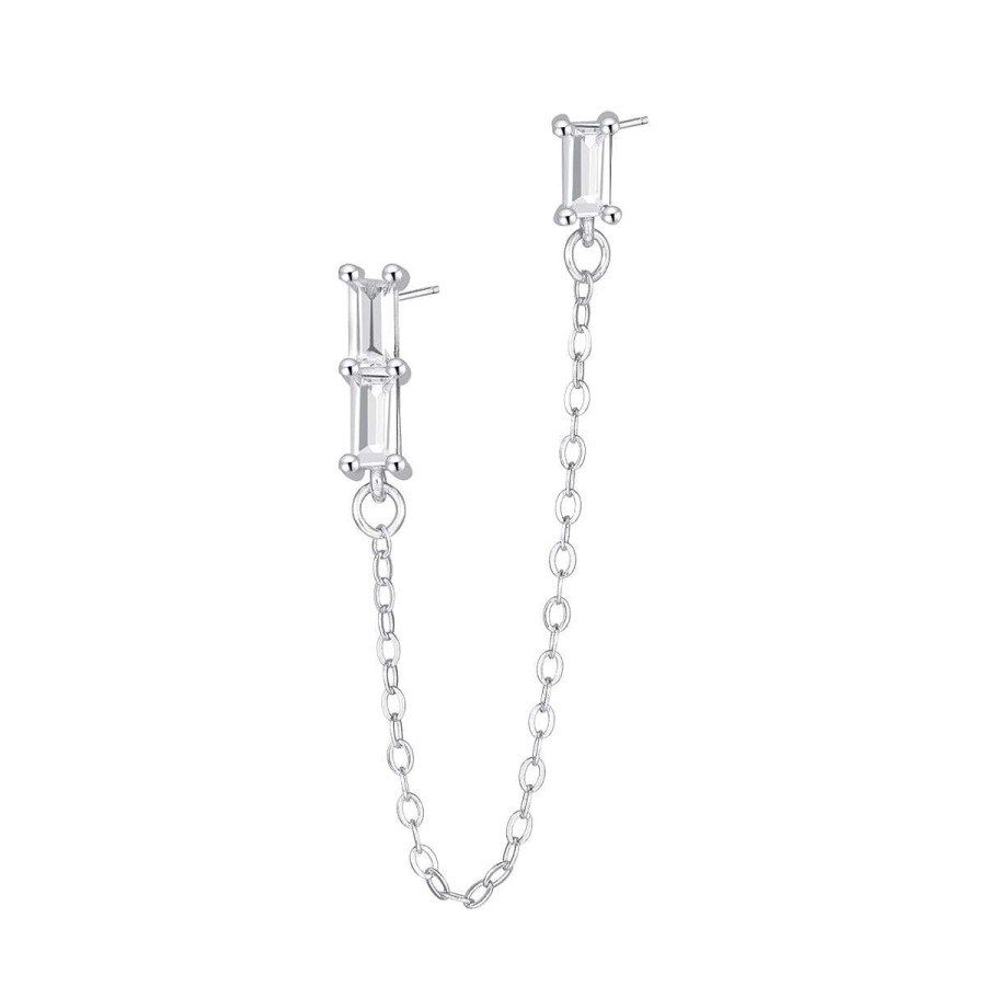 Ohrringe Hey Happiness | Baguette Ear Cuff Sterlingsilber Silver