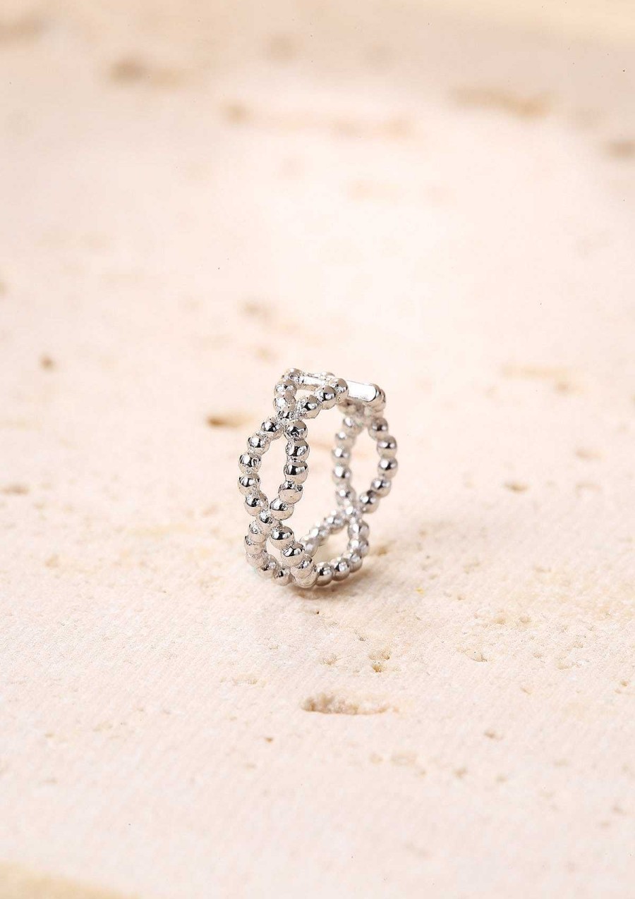 Ohrringe Hey Happiness | Doppelt Gedrehter Ear Cuff Ohrring Sterlingsilber Silver