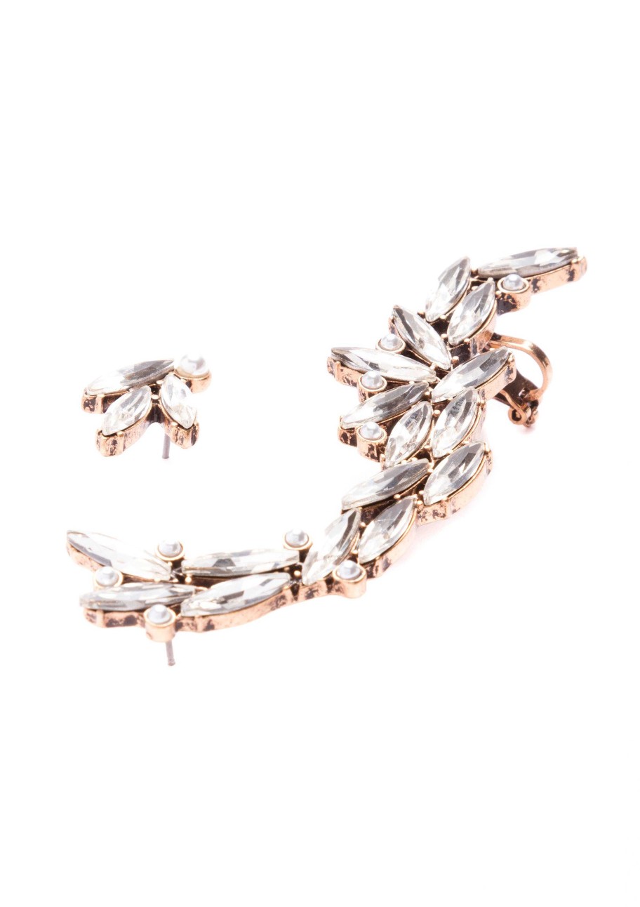 Ohrringe Hey Happiness | Asymmetrische Ear Cuff Ohrringe Vintage Gold