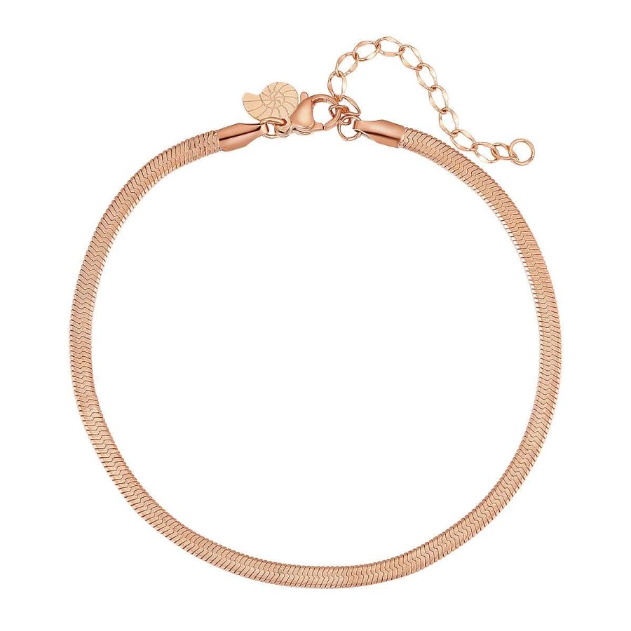 Fu Kettchen Hey Happiness | Fu Kette Mit Schlangenkette-Design In Rosegold Rose Gold