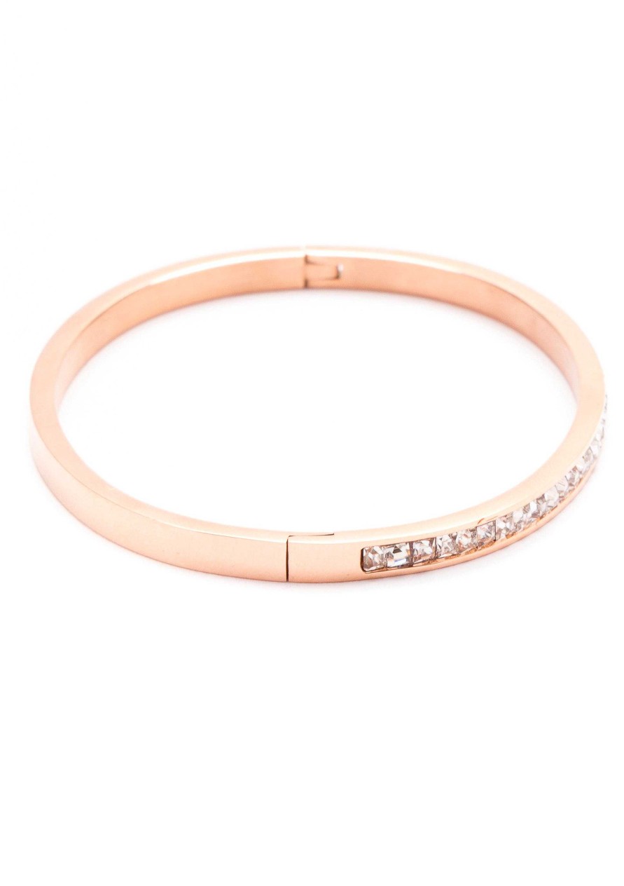 Armb Nder Hey Happiness | Gl Nzendes Cuff Armband In Rosegold Rose Gold