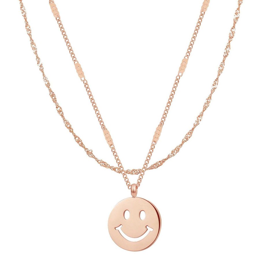 Layering Schmuck Hey Happiness | Smiley Gesicht Layering Ketten Set