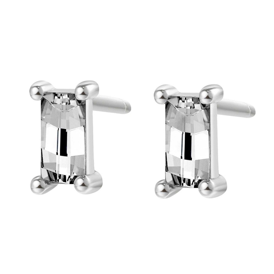 Ohrringe Hey Happiness | Sterlingsilber Baguette Ohrstecker Mit Schmucksteinen Silver