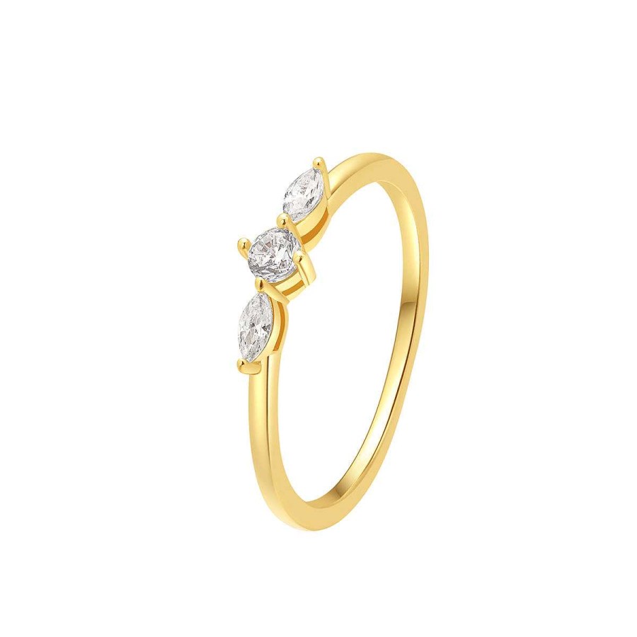 Ringe Hey Happiness | Nexus Schmaler Ring Sterlingsilber In Gold