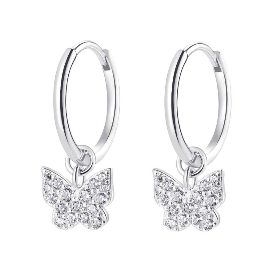 Ohrringe Hey Happiness | Creolen Schmetterling Anh Nger Sterlingsilber Silver