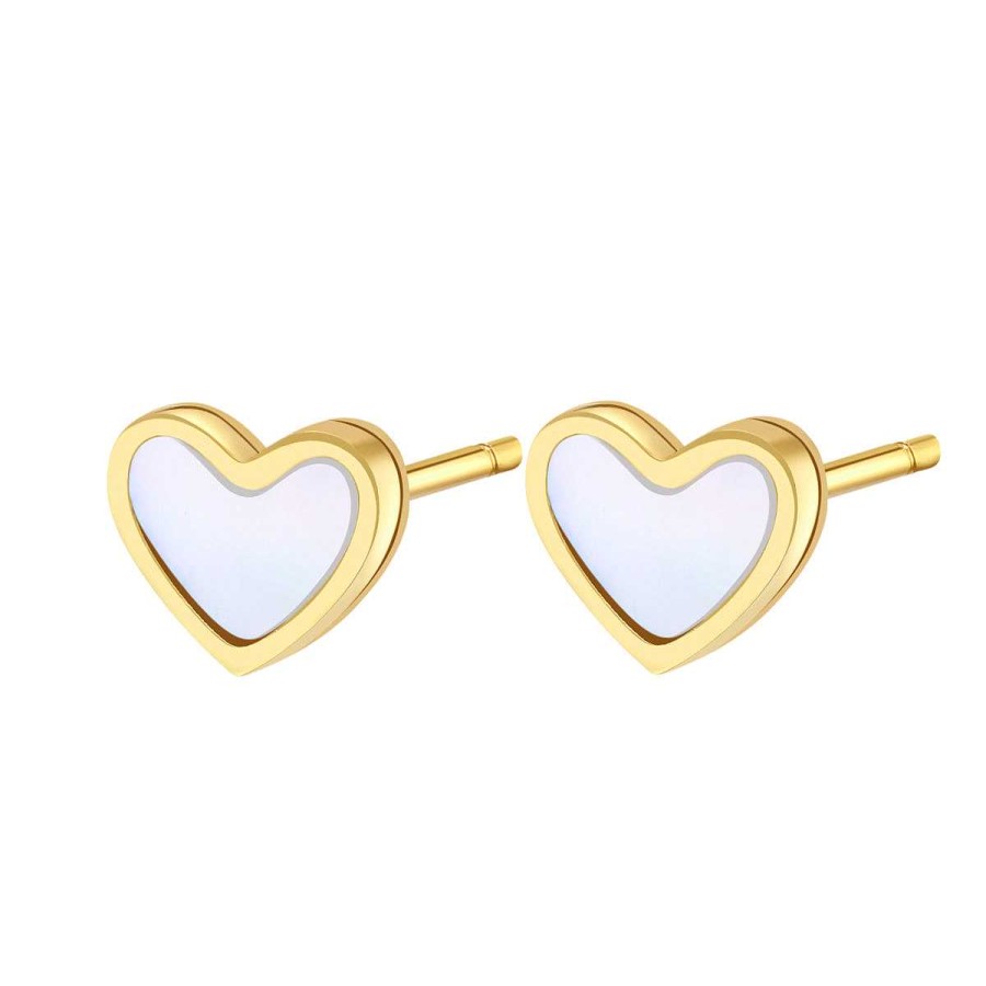 Ohrringe Hey Happiness | Muschelschale Herz Ohrstecker Ver Et Gold