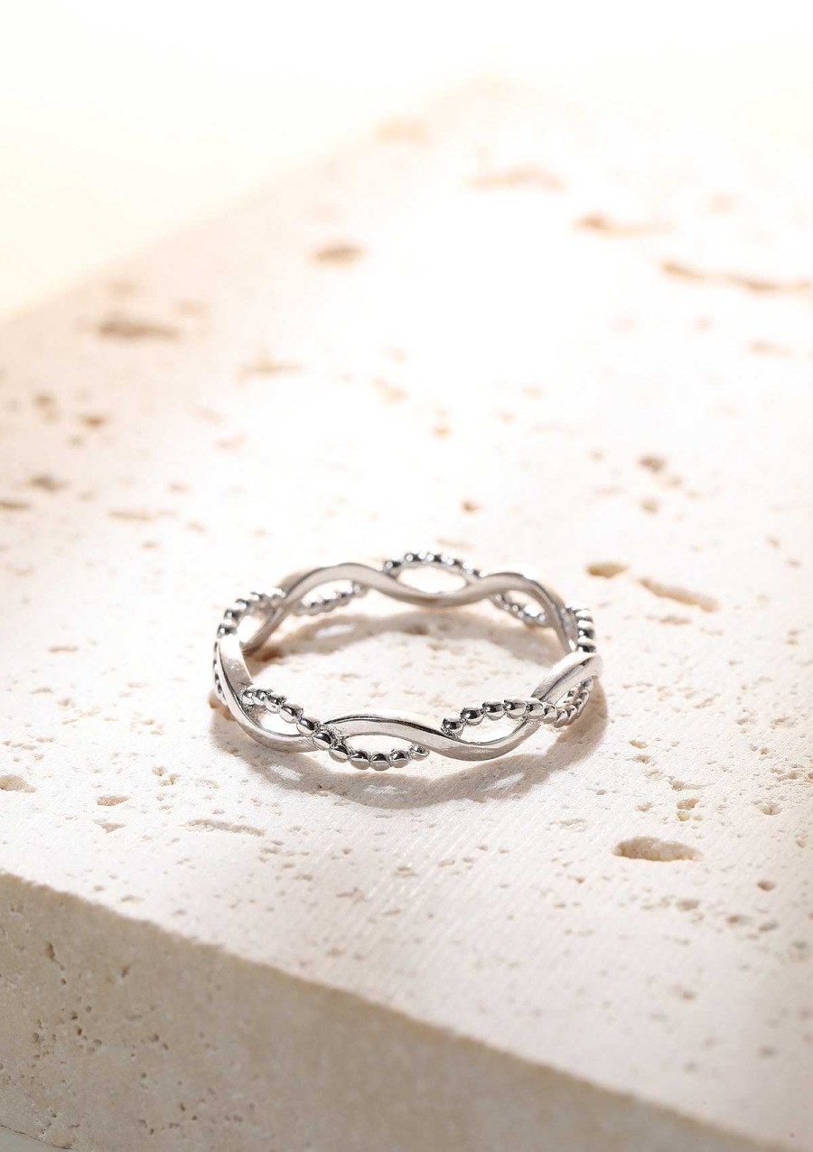 Ringe Hey Happiness | Doppelt Gedrehter Ring Sterlingsilber Silver