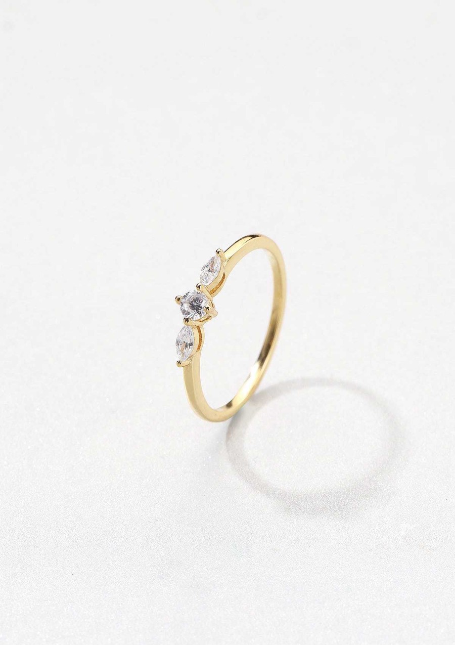 Ringe Hey Happiness | Nexus Schmaler Ring Sterlingsilber In Gold