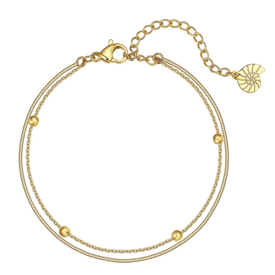 Armb Nder Hey Happiness | Mehrreihiges Armband K Gelchen Gold