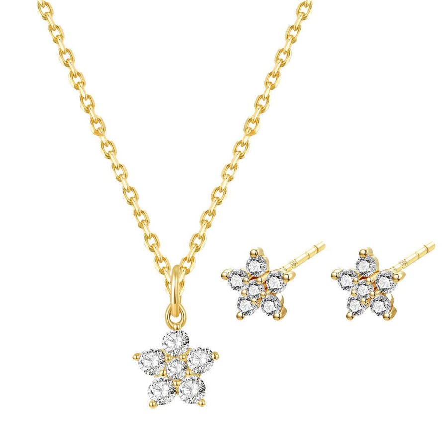 Ohrringe Hey Happiness | 375 Schmuckset Blume Gold