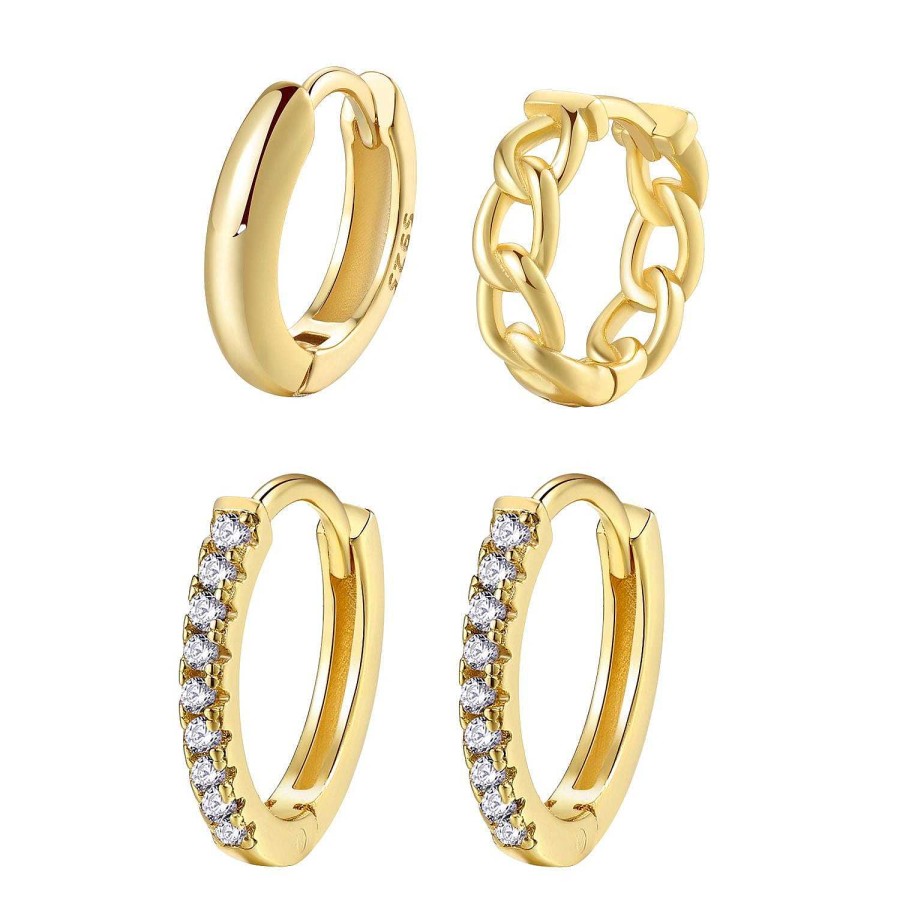 Ohrringe Hey Happiness | Ewigkeit Ohrringe Set Aus Sterlingsilber In Gold