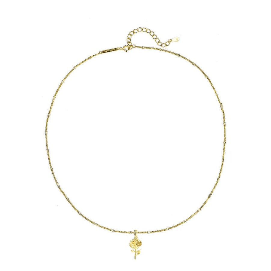 Ketten Hey Happiness | Kette Rose Anh Nger Sterlingsilber In Gold