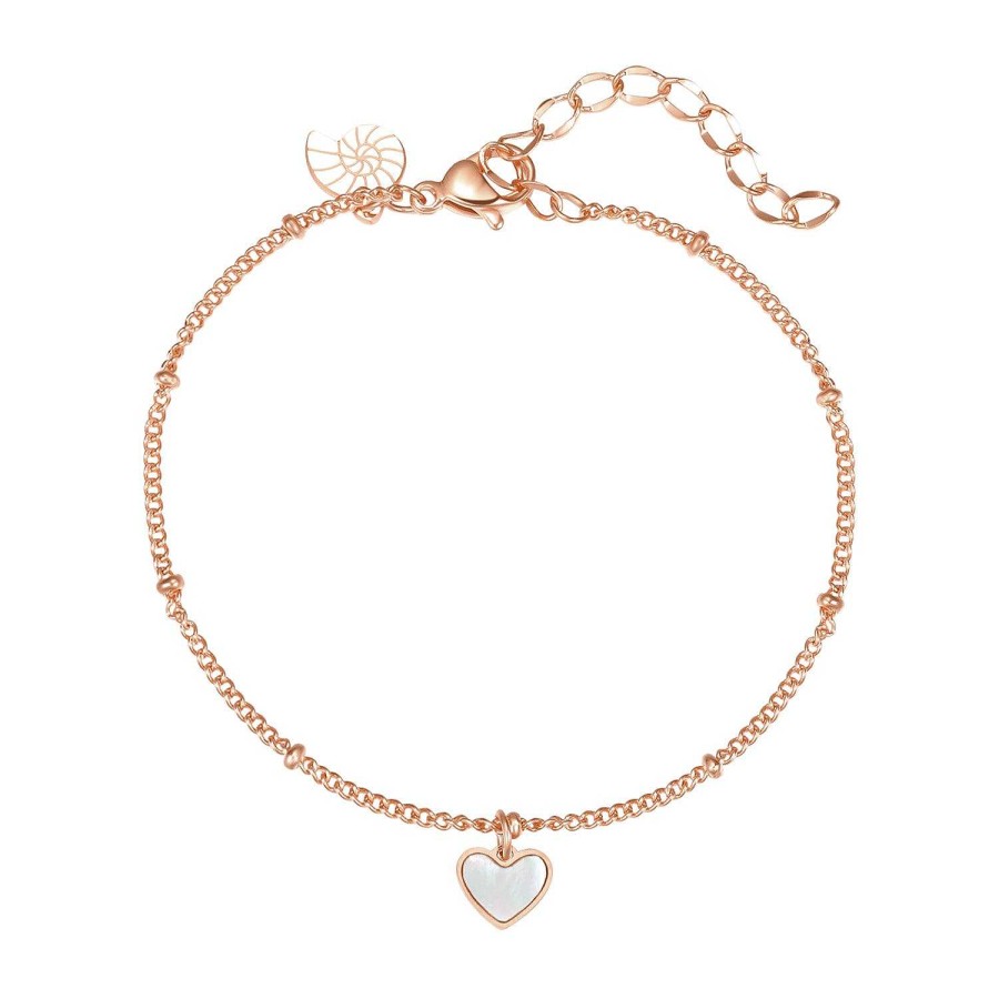 Armb Nder Hey Happiness | Muschelschale Herz Armband In Rosegold Rose Gold