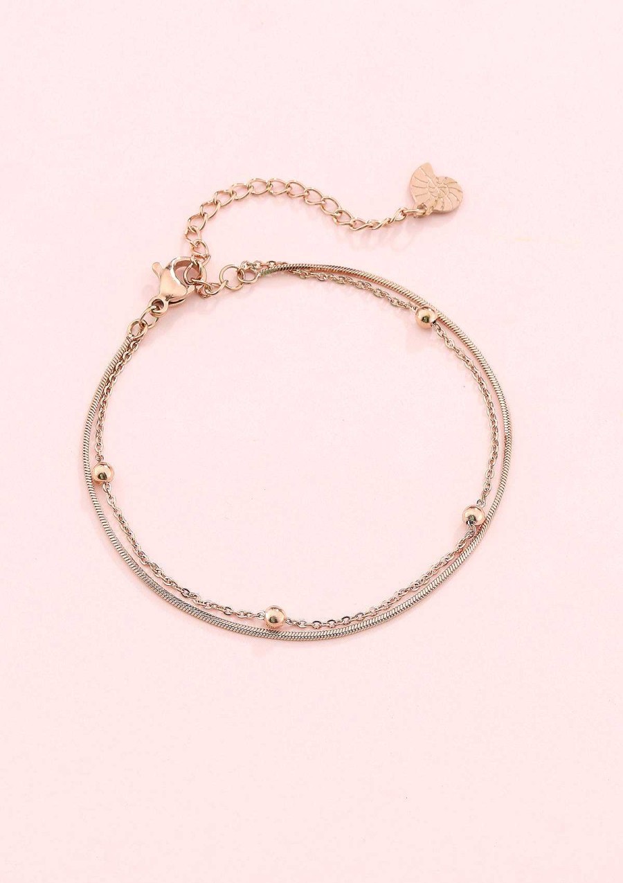 Armb Nder Hey Happiness | Mehrreihiges Armband K Gelchen Rosegold Rose Gold