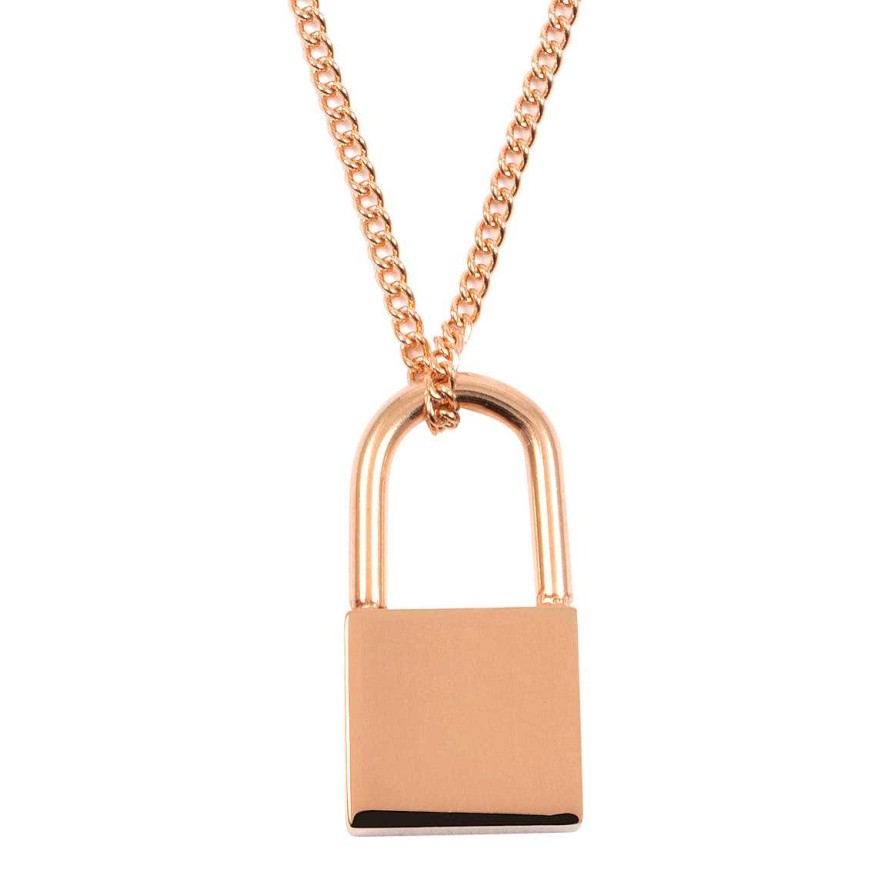 Ketten Hey Happiness | Kette Mit Schloss Anh Nger In Rosegold Rose Gold