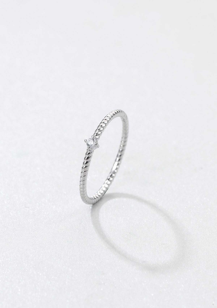 Ringe Hey Happiness | Zirkonia Kordelring Sterlingsilber Silver