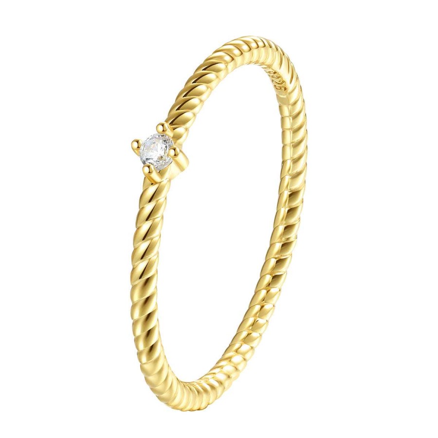 Ringe Hey Happiness | Zirkonia Kordelring Sterlingsilber In Gold