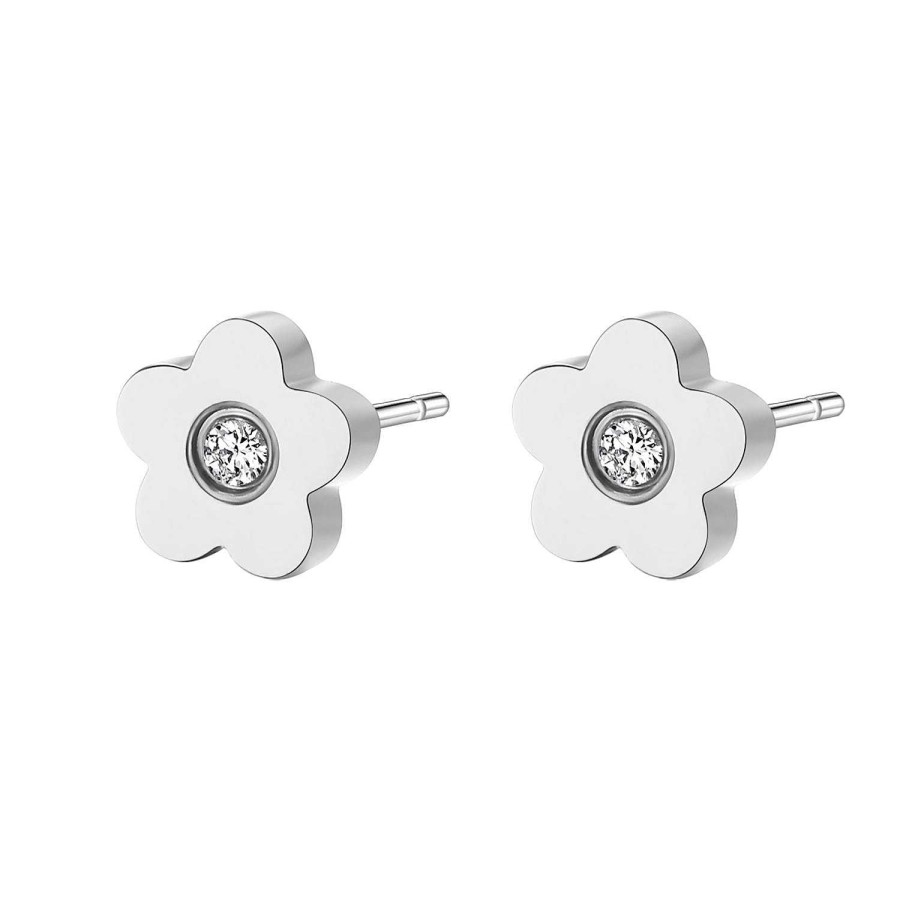 Ohrringe Hey Happiness | Zierliche Blume Ohrstecker In Silber Silver