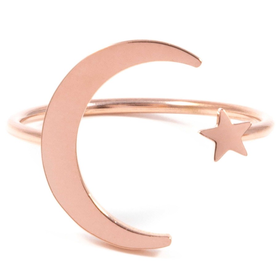 Ringe Hey Happiness | Stern Und Mond Ring In Rosegold Rose Gold