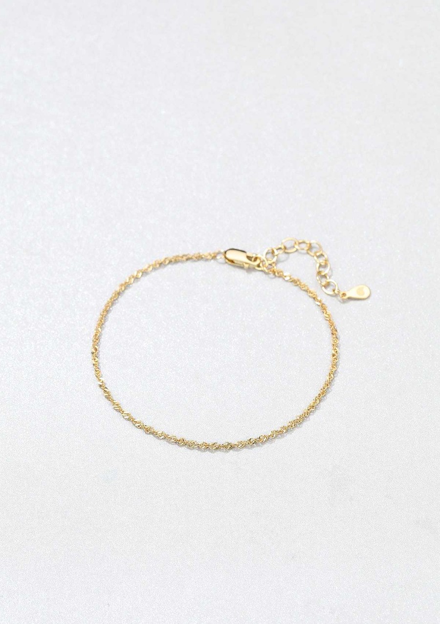 Armb Nder Hey Happiness | Singapurkette Armband Sterlingsilber In Gold