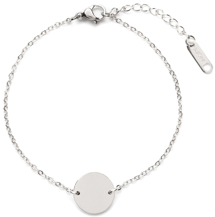 Armb Nder Hey Happiness | Armband Mit Kreis In Silberfarbe Silver